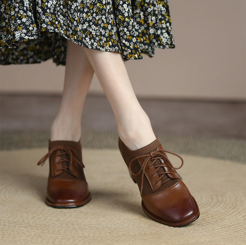 Oxford Sapato Feminino Bico Fino com Salto