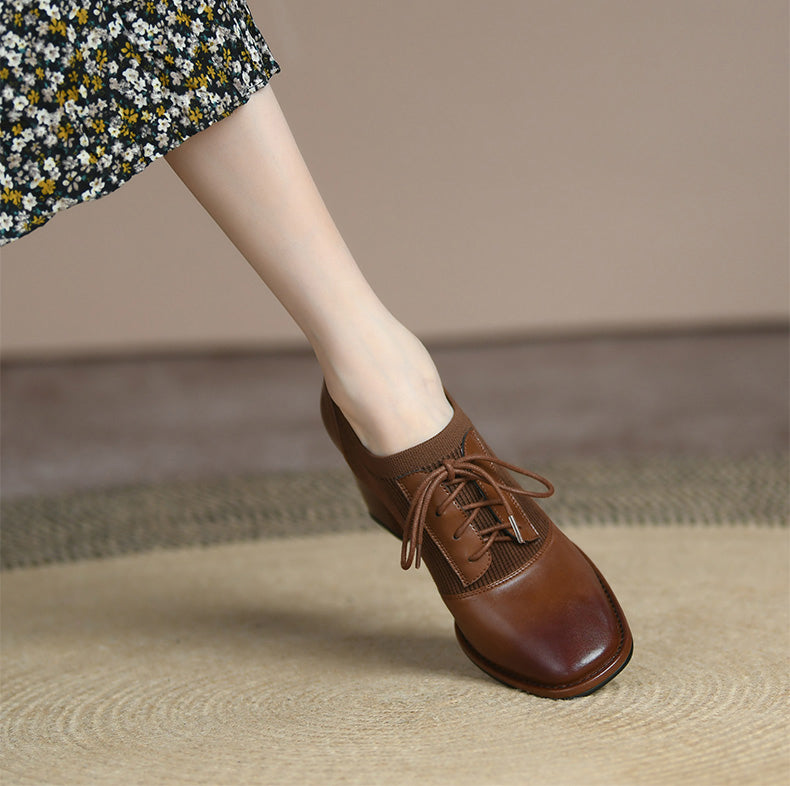 Oxford Sapato Feminino Bico Fino com Salto