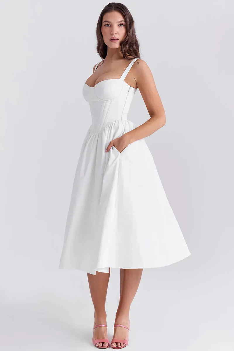 Vestido Midi Modelador Branco